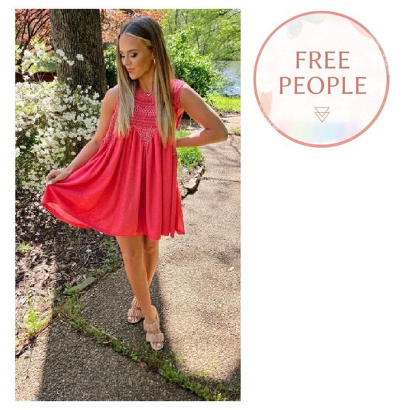 FREE PEOPLE Sea Breeze Tunic Tank Top in Coral BRAND NEW W/TAGS $128 MSRP - Picture 3 of 11